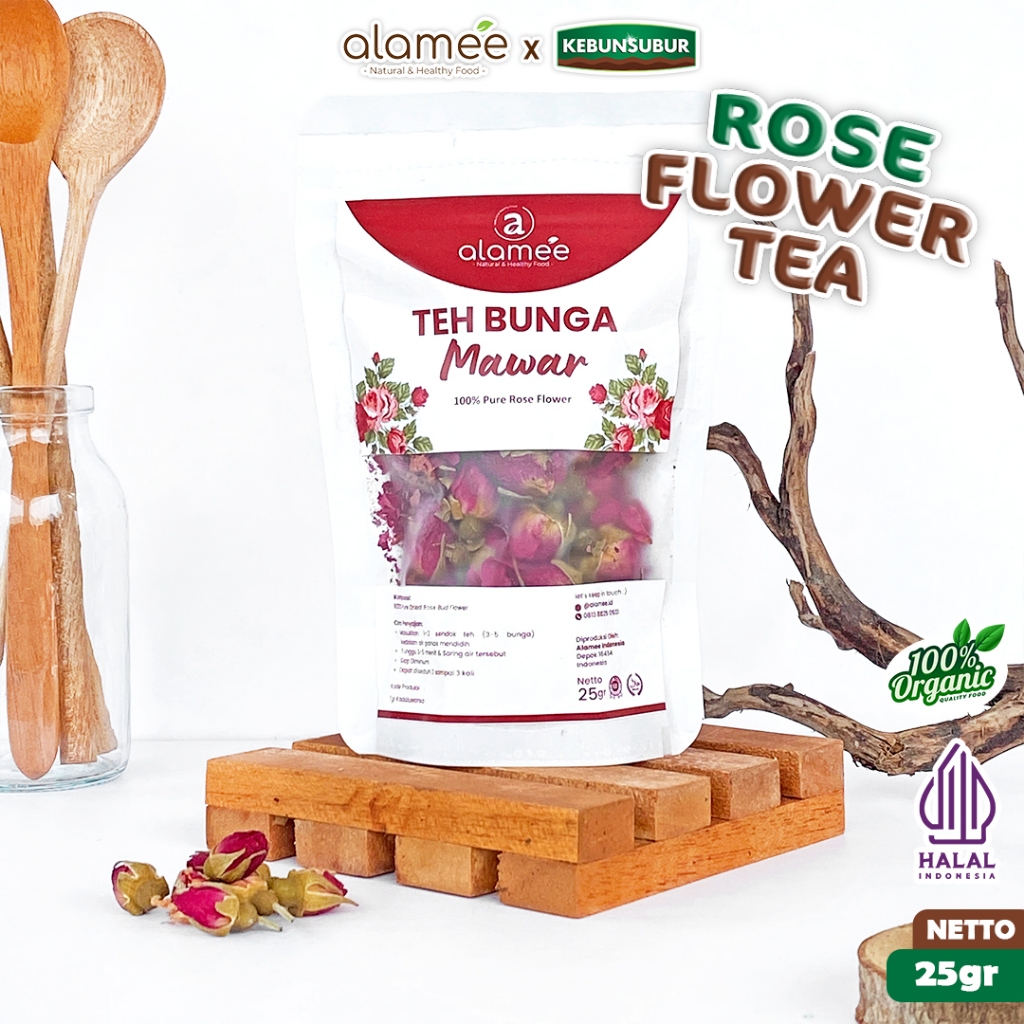 

ALAMEE Rose Tea Teh Bunga Mawar Organik Kering Dried Flower 25gr Premium kebunsubur