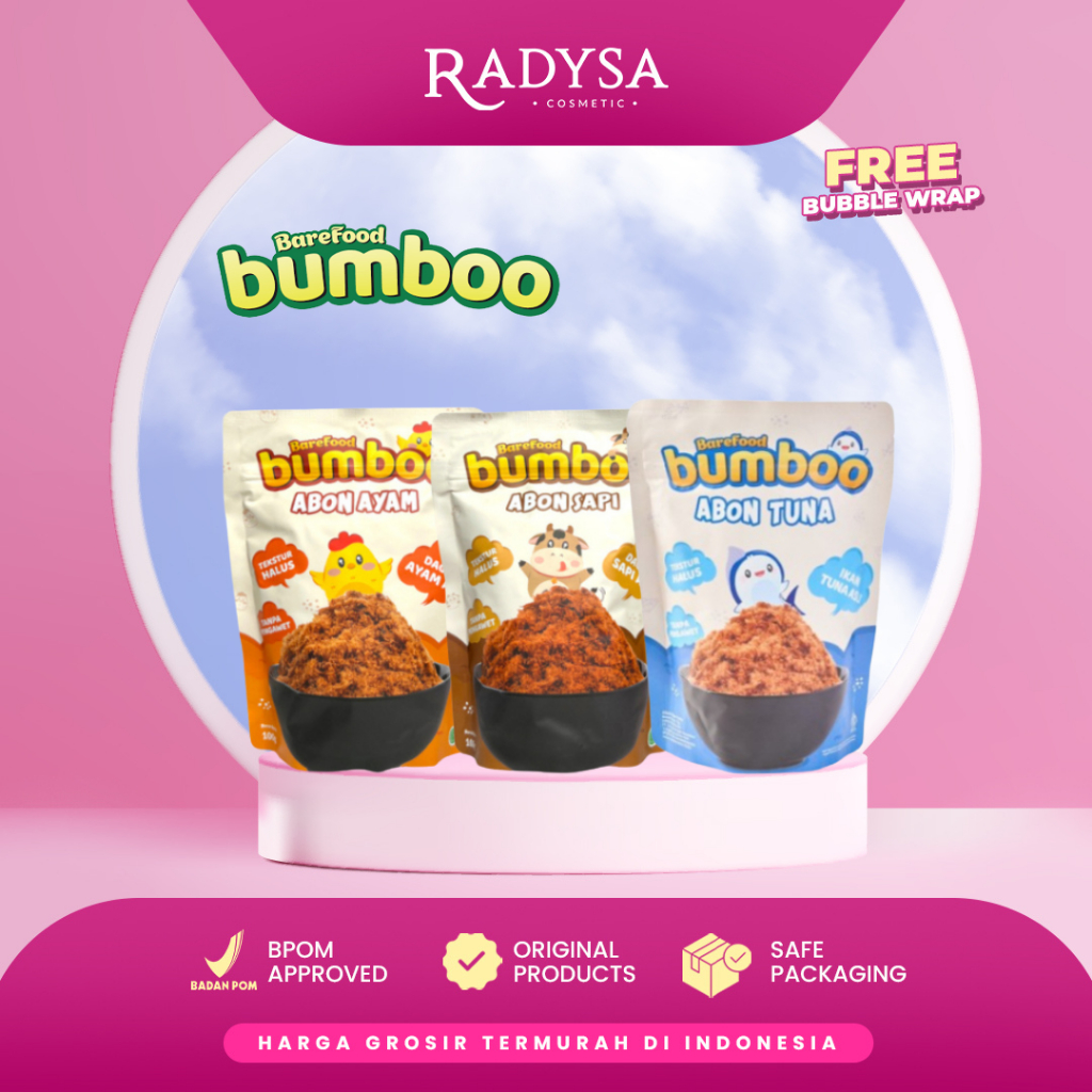 

- BUMBOO Abon Asli - Tekstur Lembut MPASI Si Kecil - Sumber Protein - Tanpa MSG - Tanpa Pengawet ABON SAPI / ABON TUNA / ABON AYAM 90GR
