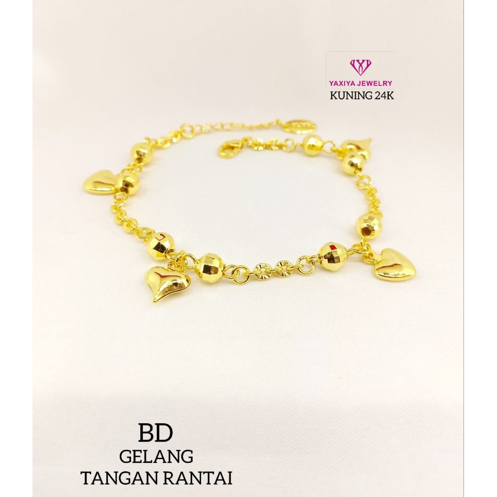 gelang nuri love dewasa lapis emas yaxiya