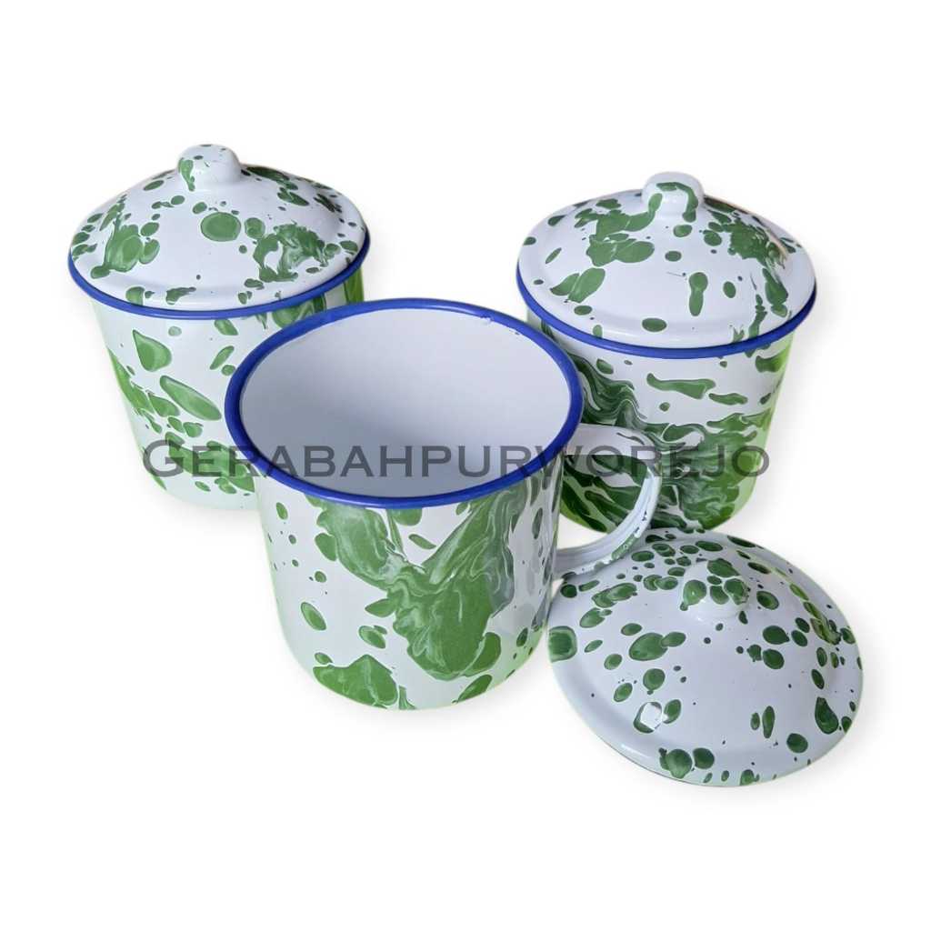 Gelas Mug Jumbo Cangkir Blirik Enamel Jadul Premium Super Tebal