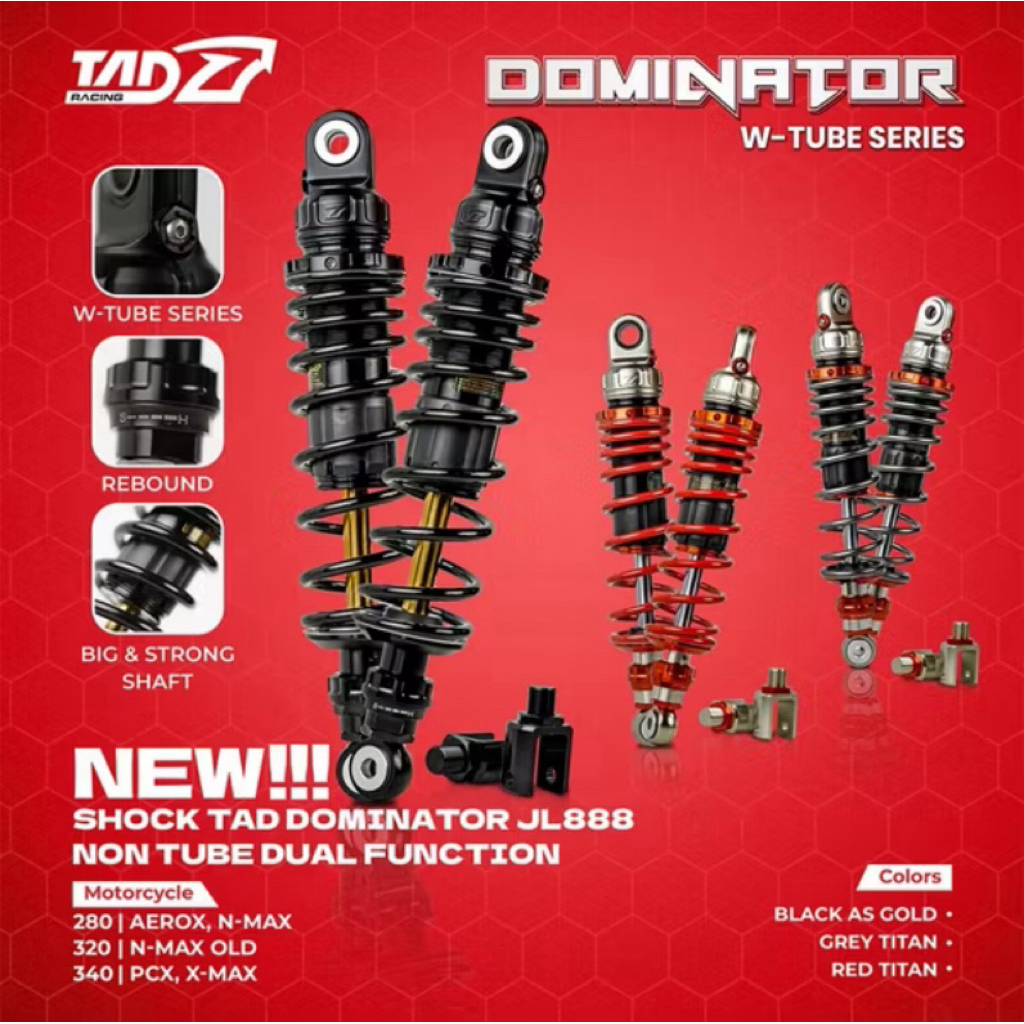 Shock TAD Dominator JL-888 Klik Fungsi 280 mm 320 mm