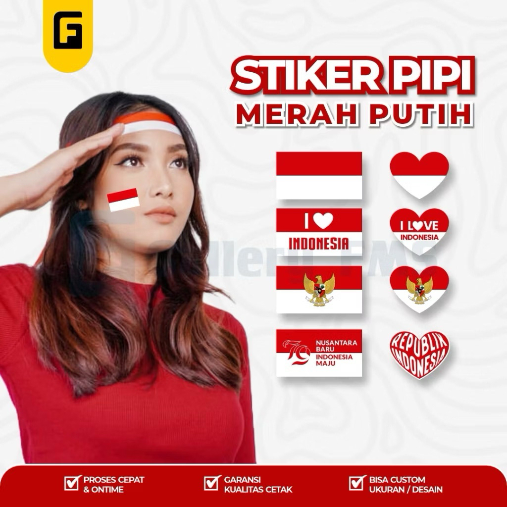 

Stiker pipi merah putih isi 10