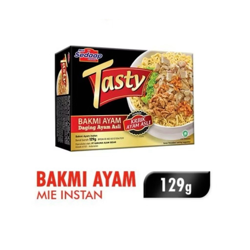 

1 Dus isi 12 MIE SEDAAP INSTAN TASTY BAKMI AYAM 129 gram