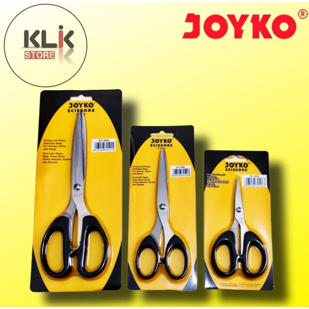 

(Ecer / 1pcs) Gunting Joyko SC-828 SC-838 SC-848 / Scissors Kecil Sedang Besar