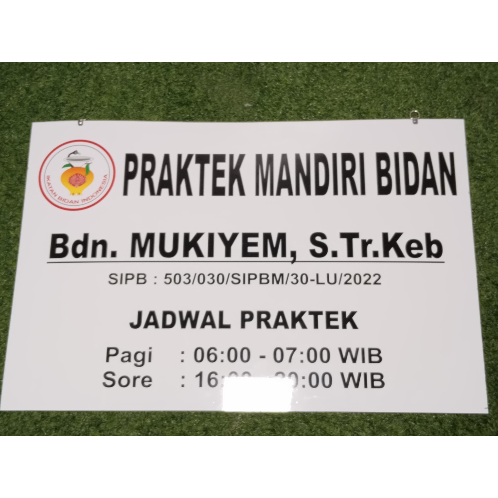 Papan Nama Acrylic 160x40 Papan Nama Dokter Plang Bidan Praktek Sekolah Sign Label 160*40 Akrilik