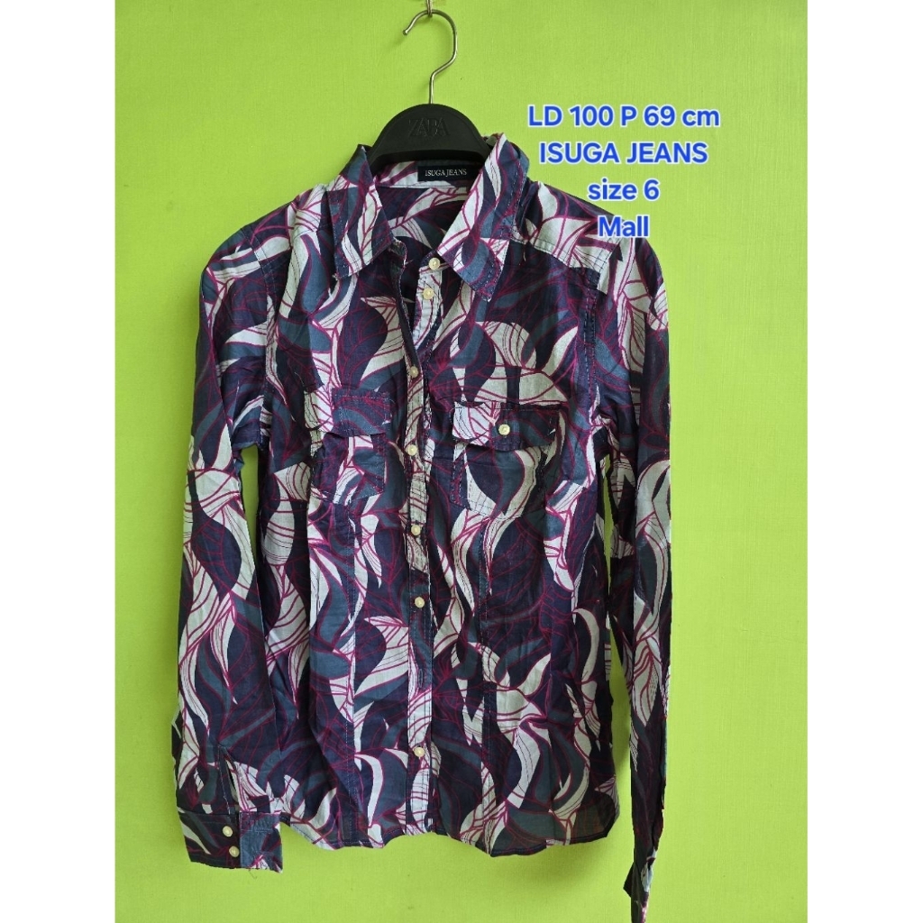 BIG SALE KEMEJA ISUGA JEANS LD 100 size 6 M45 3LOVLID