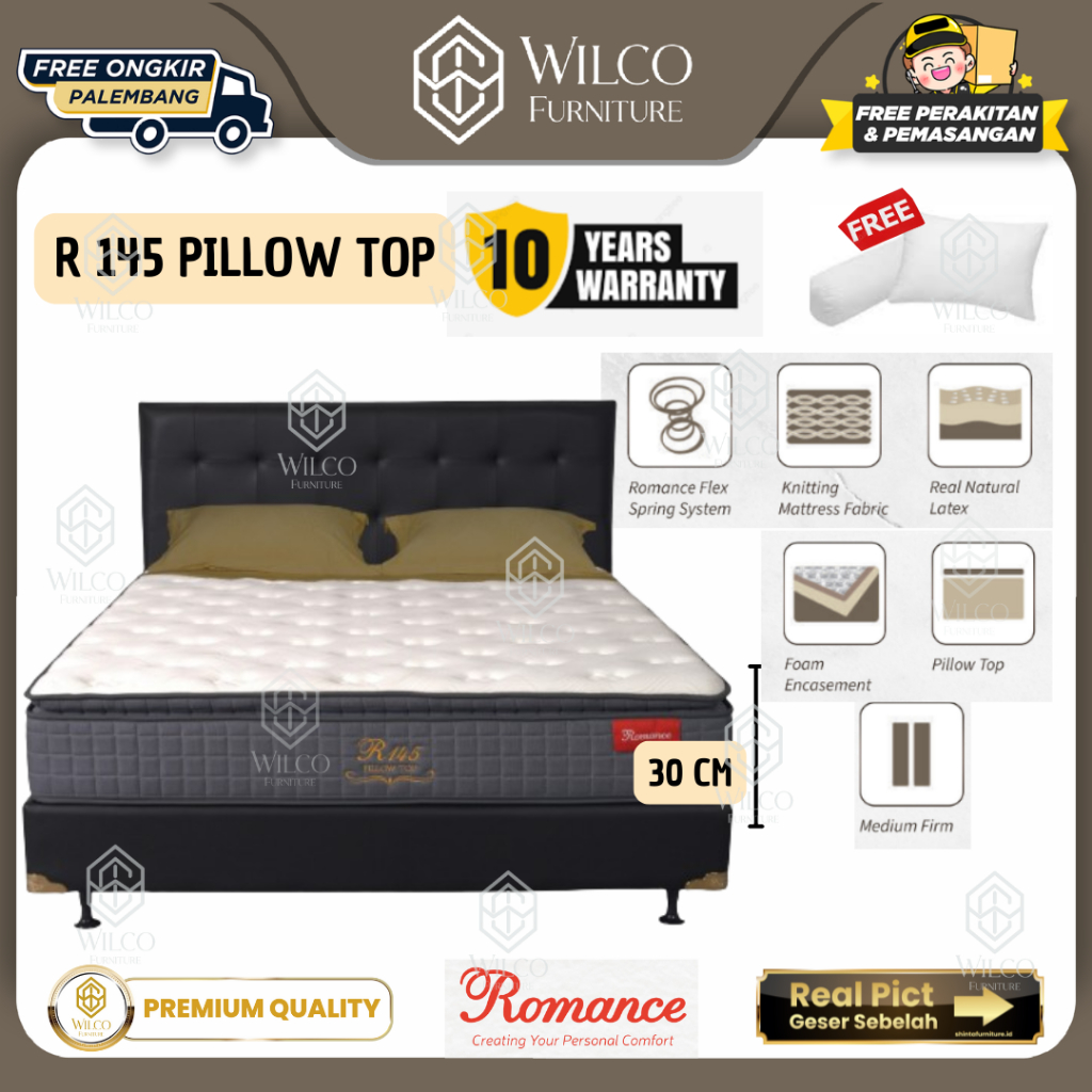 Kasur Matras Romance R145 Pillow Top Tinggi 30 Cm | Springbed Romance R 145 Pillow Murah Palembang