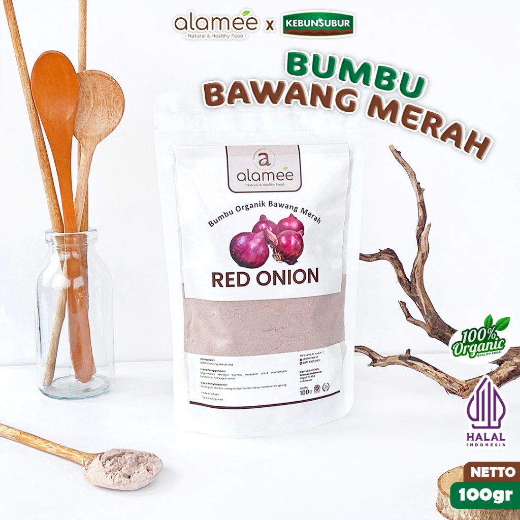 

ALAMEE Bawang Merah Bubuk Bumbu Dapur Red Onion Powder Organik Masak Seasoning 100 Gram kebunsubur