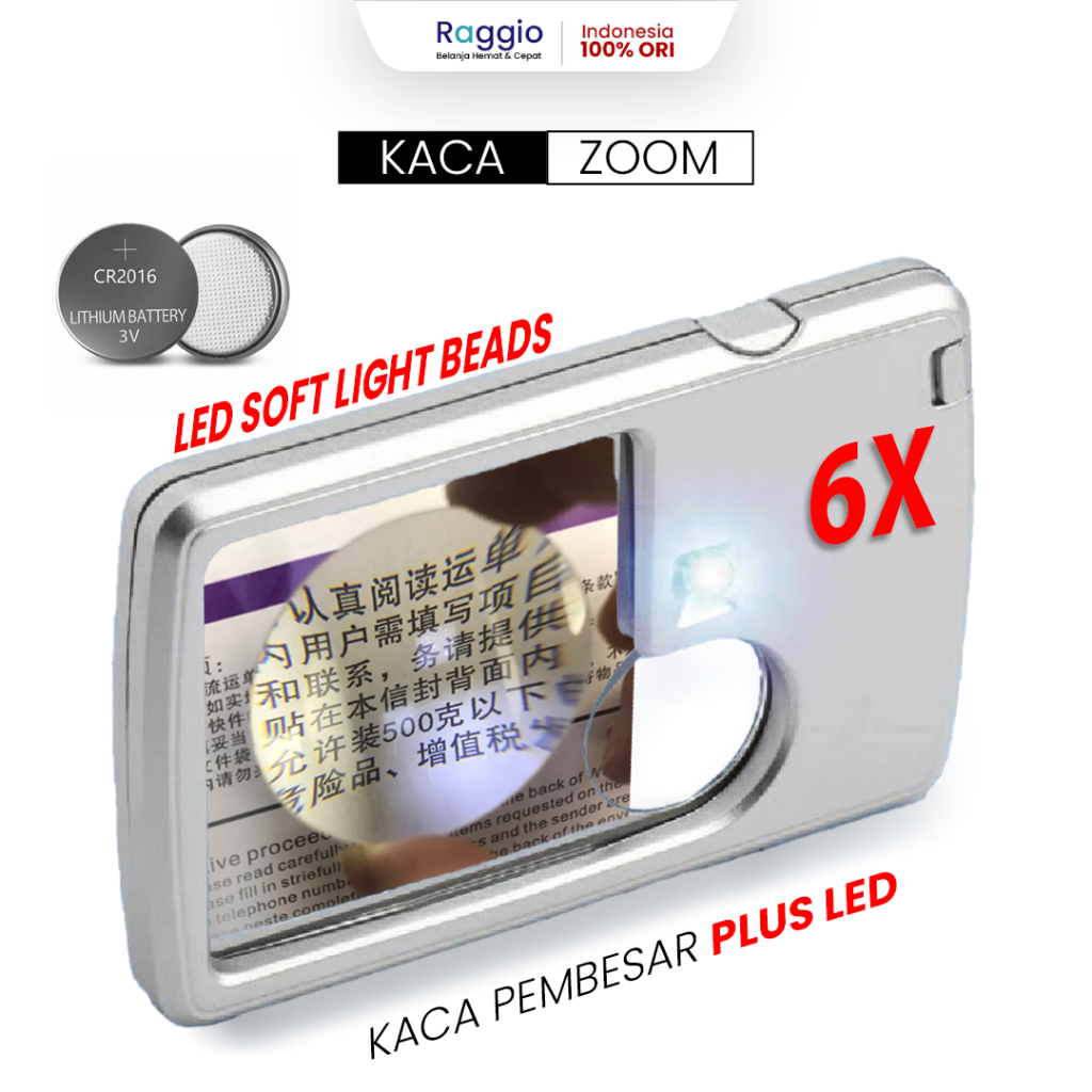 

Kaca Pembesar Mini LED 3X 6X – Lensa Portabel Baca Tulisan Kecil | Cocok Orang Tua