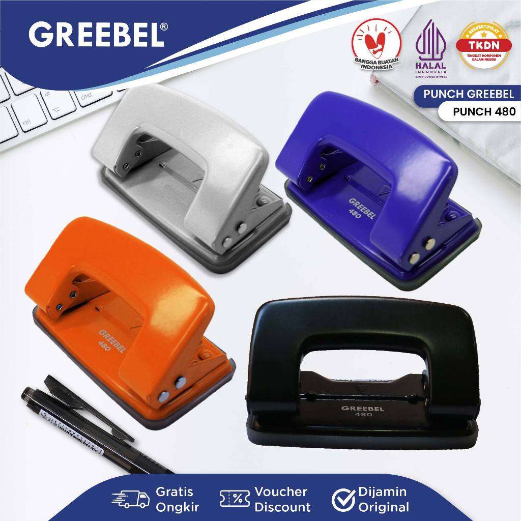 

GREEBEL Pembolong Kertas / Pelubang Kertas / Perforator / Paper Punch 480 (PCS)