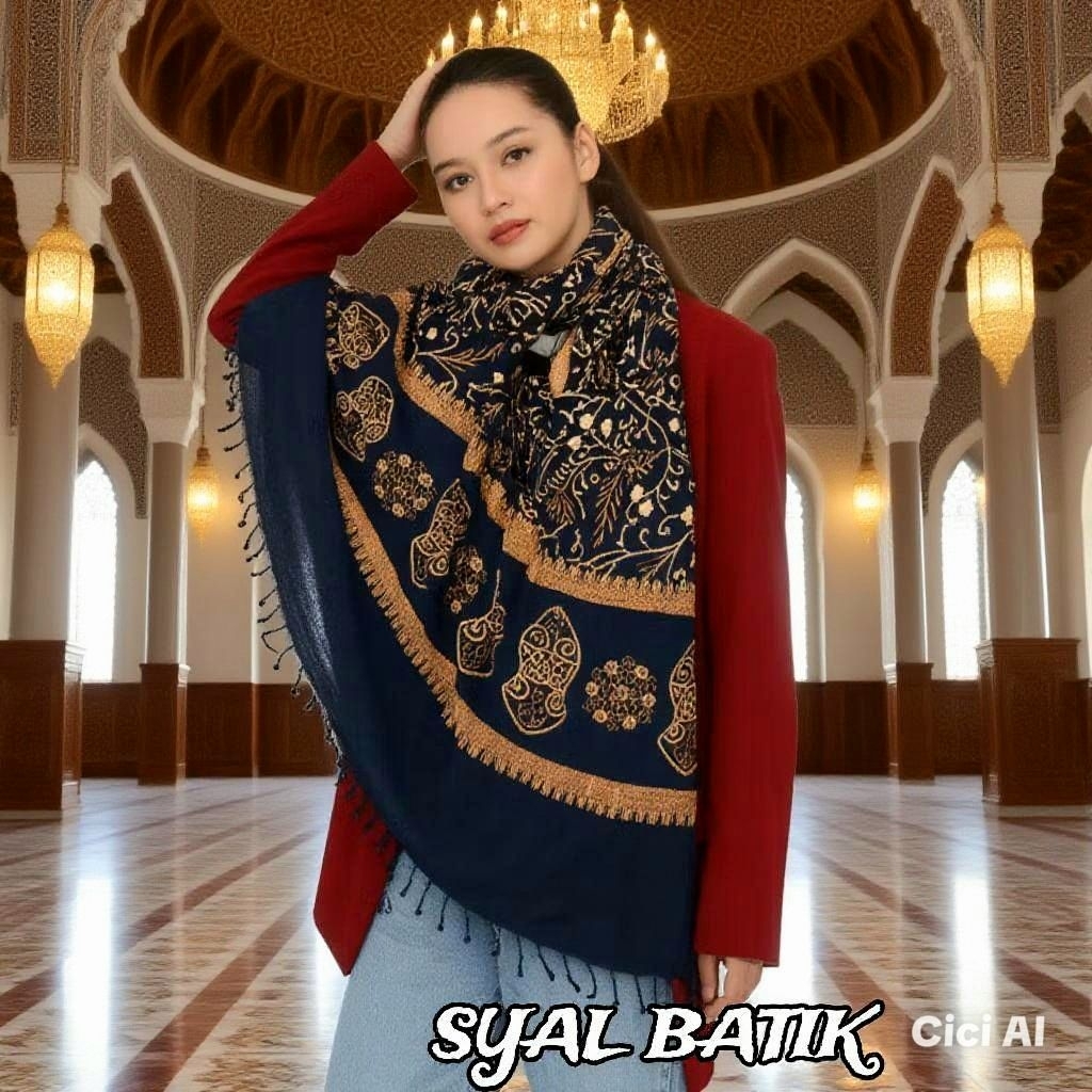 Syal batik Syal leher pria dan wanita syal batik khas indonesia
