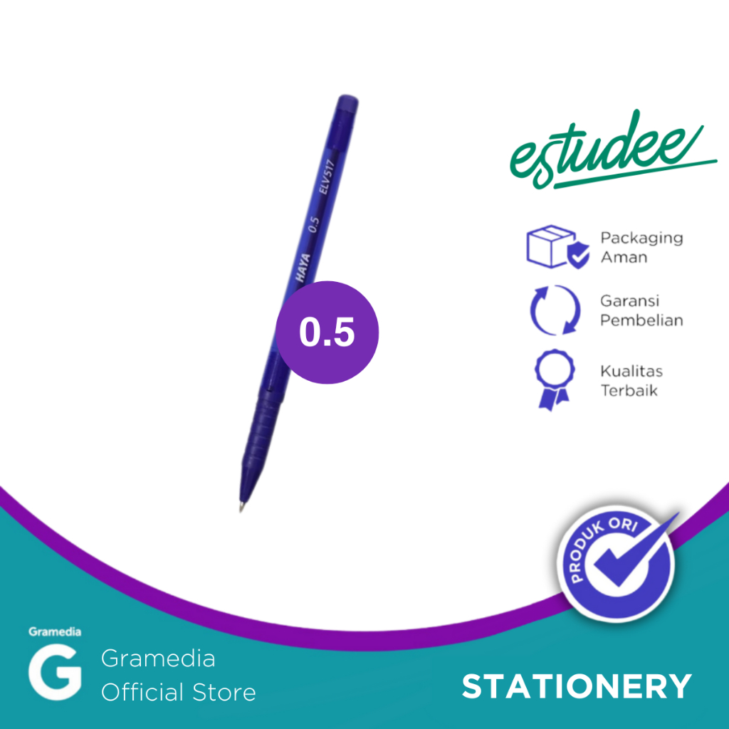 

Gramedia Pettarani - BALLPOINT ESTUDEE HAYA 0.5MM BLUE SET 3PCS