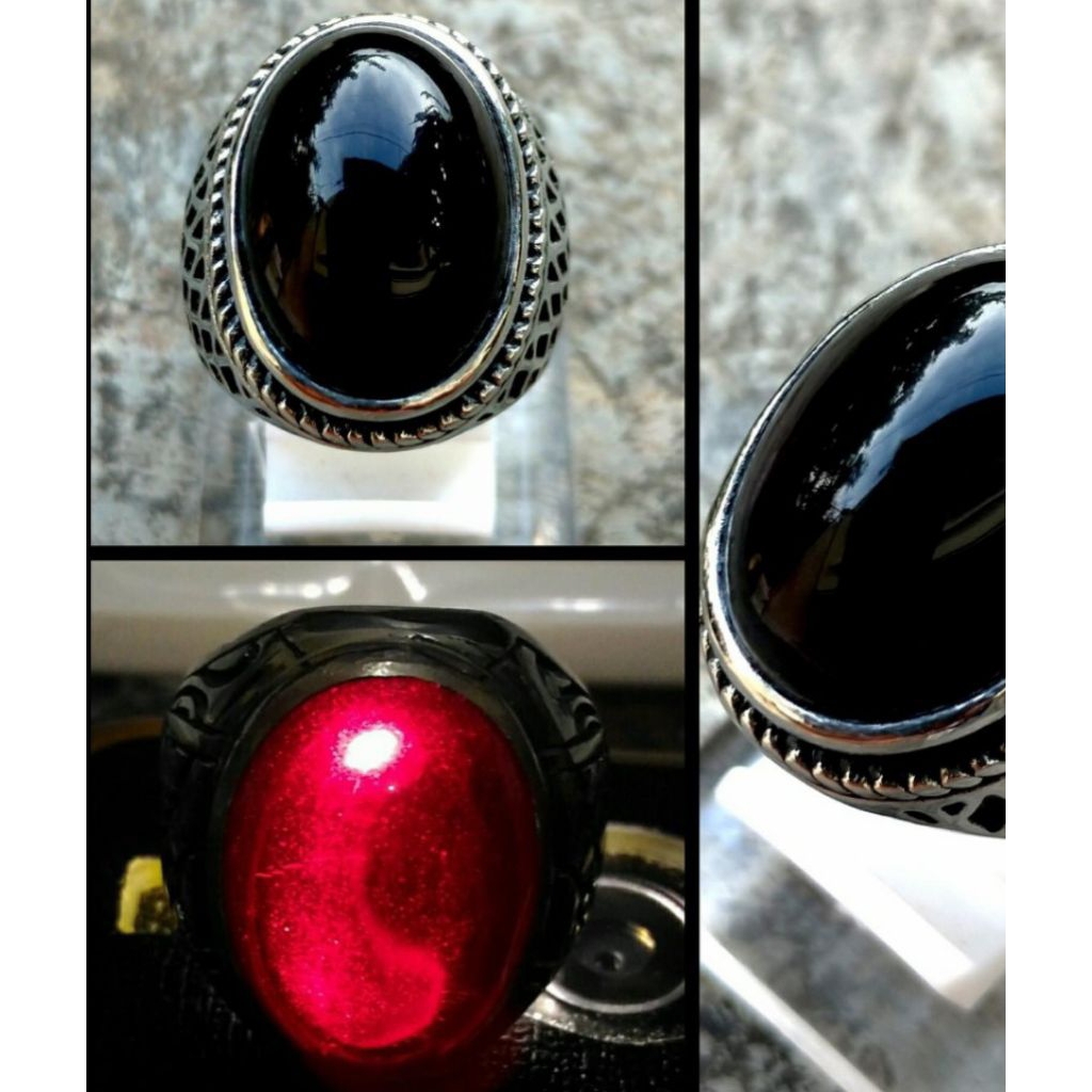 Batu kecubung Wulung tembus merah