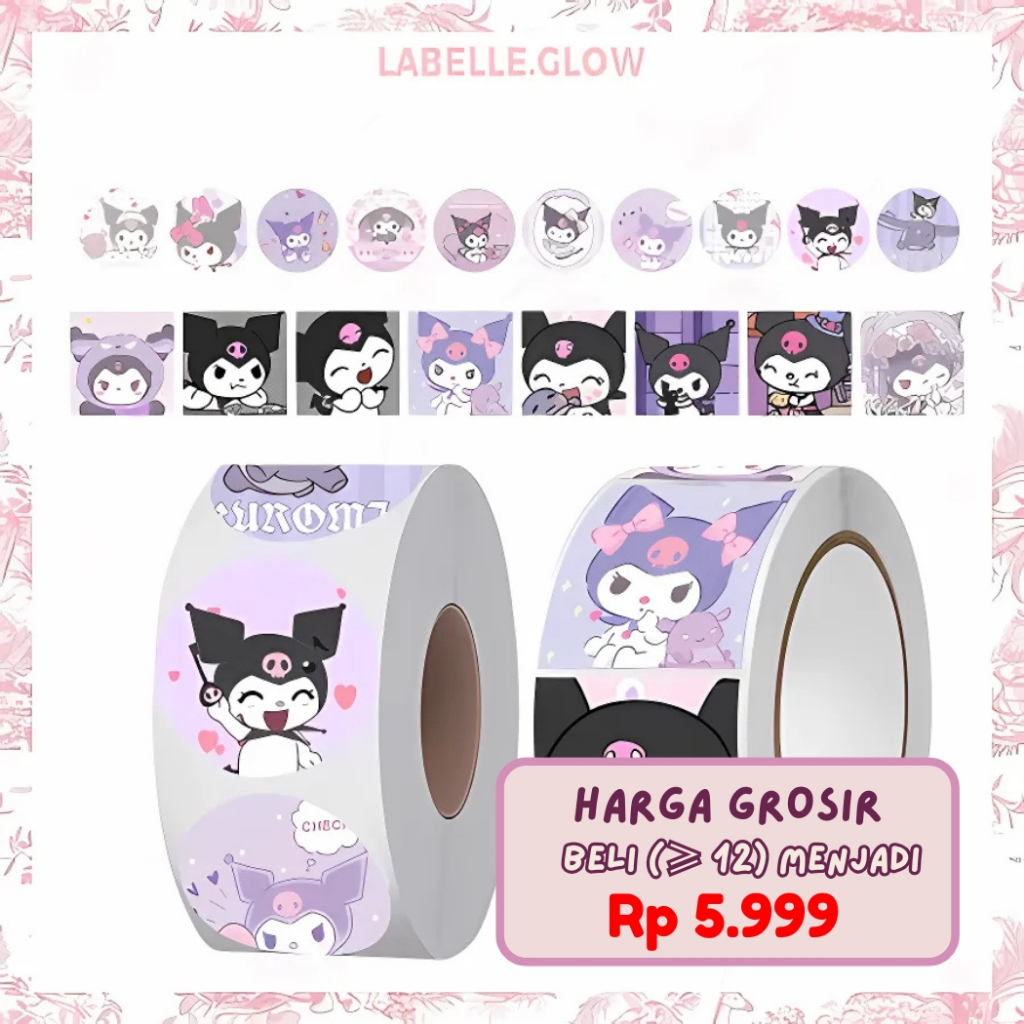 

Stiker Roll Label Lucu Isi 500 Lembar Motif Cartoon Untuk Tempel di Box Packaging