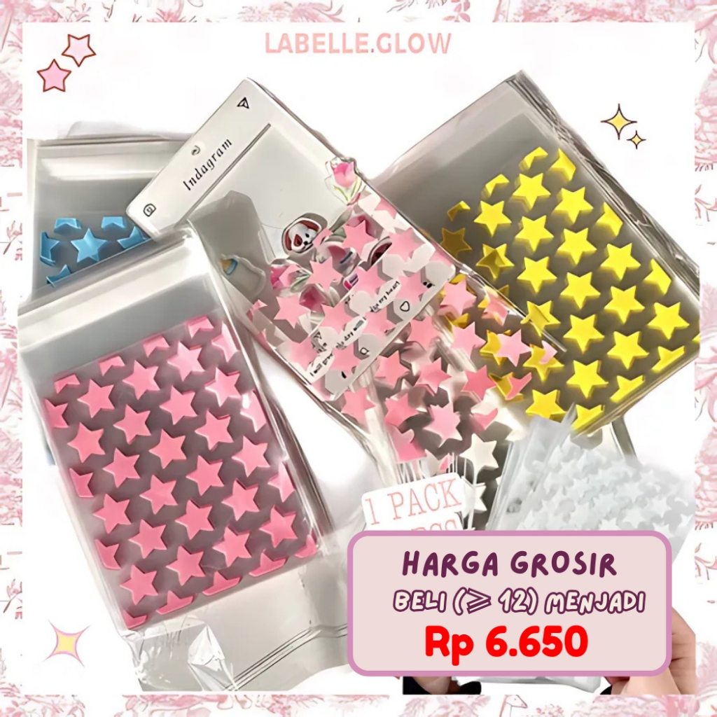 

50 Lembar Plastik Bening Packing Kartu Kpop Pokemon Card Motif Bintang