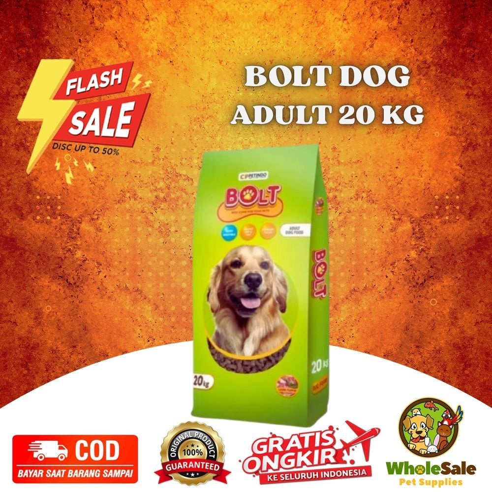

23bagusmenshop - Bolt Dog Food Lamb 20kg Makanan Anjing Kering Semua Ras Khusus GO-SEND Grab