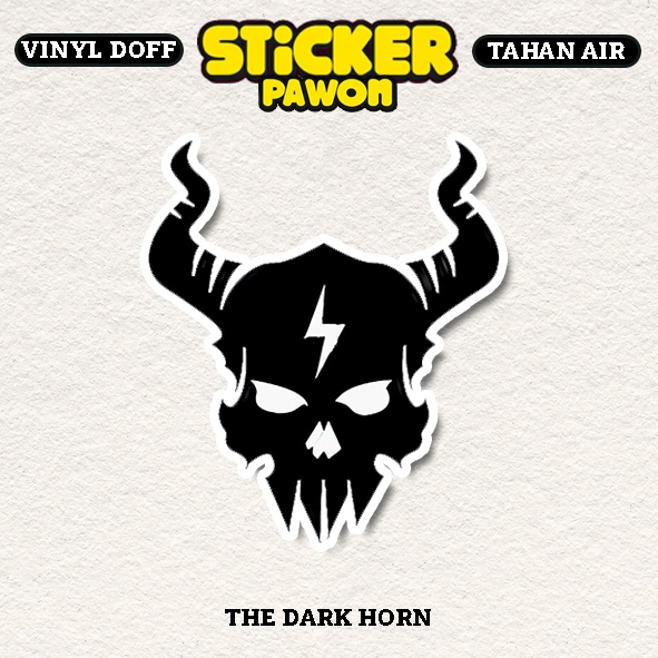 

Stiker Dark Skull Horn Tanduk Sticker Aesthetic Vintage Laptop / Koper / Motor Anti Air