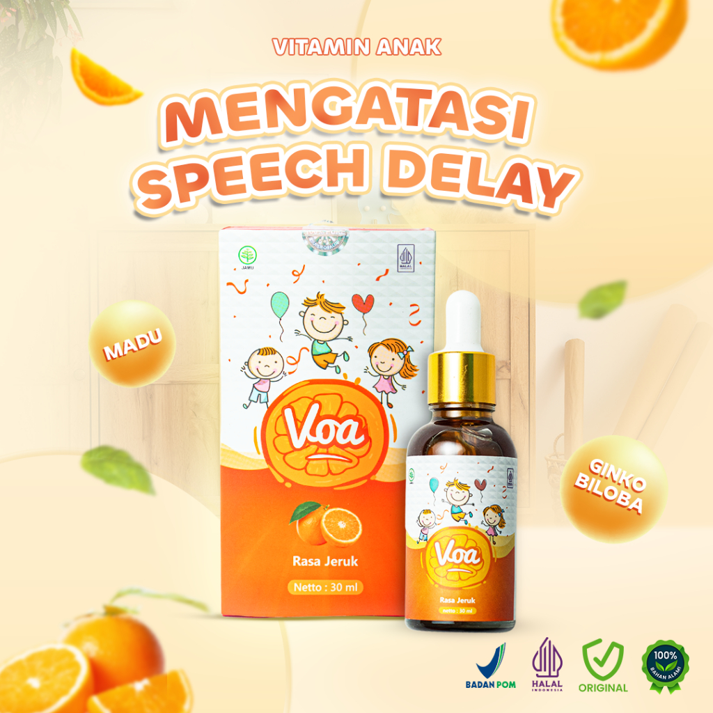 VOA - 1 Botol Vitamin Otak Anak Atasi Speech Delay & Lancar Bicara - 30ml
