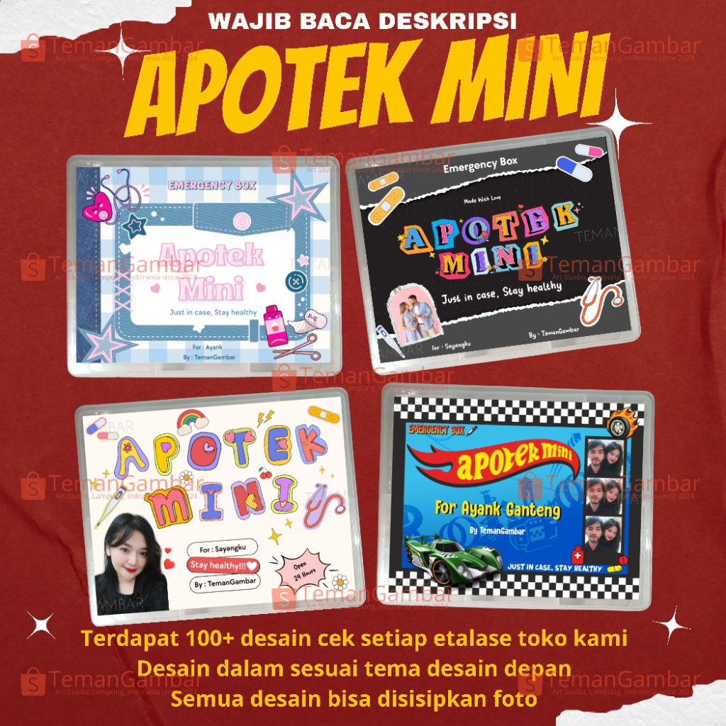 APOTEK MINI BOX + STICKER TANPA OBAT | DESAIN PART 7