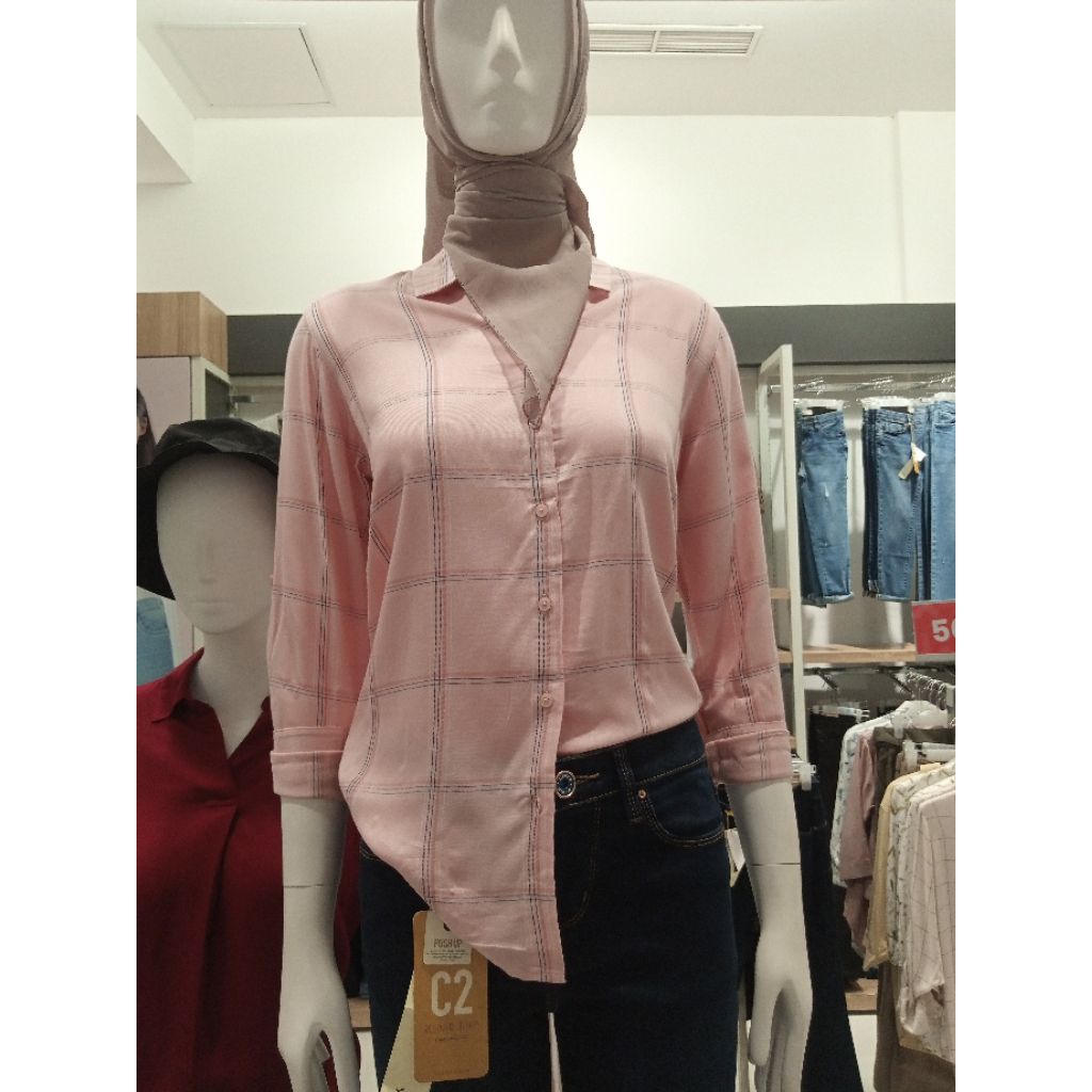 C2 KEMEJA KOTAK²/POLOS WANITA BAHAN RAYON NEW ARIVAL S-2XL original brand matahari
