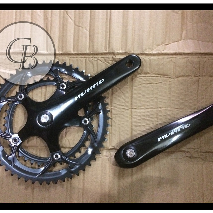 Gir Gear Crank Crank Set Sepeda Balap Roadbike 2 Speed 53T 39T 170mm Avand Hitam Murah Ori Original 