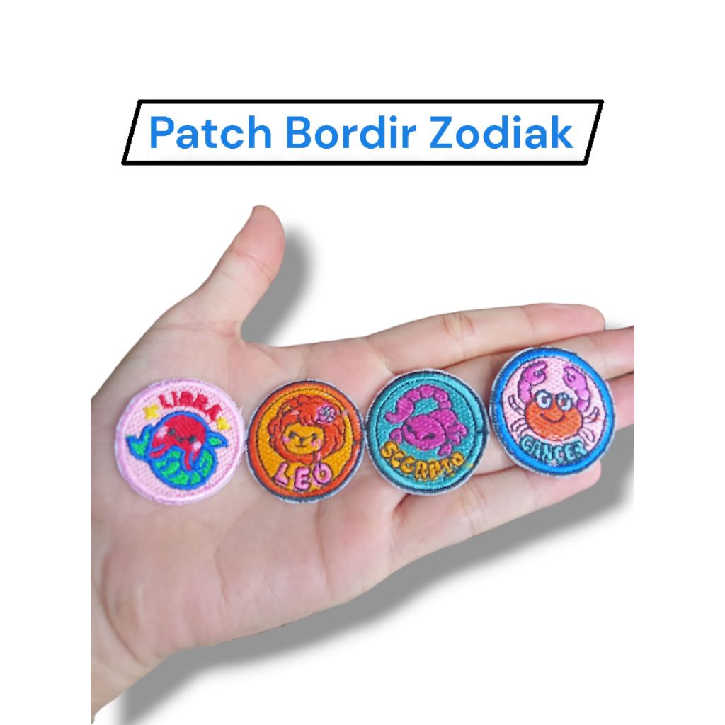 Patch Bordir Zodiak Terbaru 3.5cm