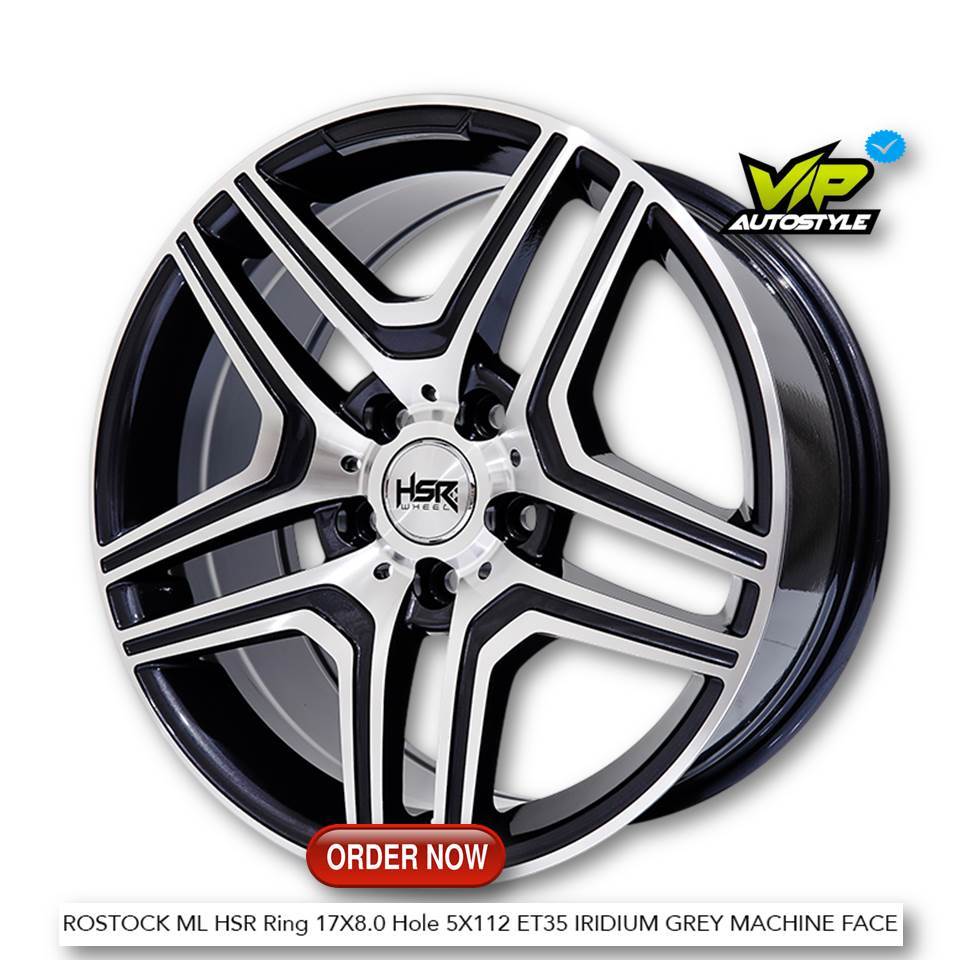 HSR Roda R17 Mercy Ertiga MG4 Innova XL7 Ring 17 PCD 5x112 Palang 5 ROSTOCK ML Iridium Grey Machine 