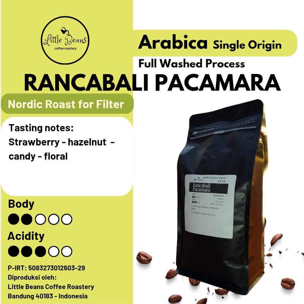 

Kopi arabica Ciwidey Rancabali Pacamara 800gr/400gr/200gr biji/bubuk untuk filter, americano