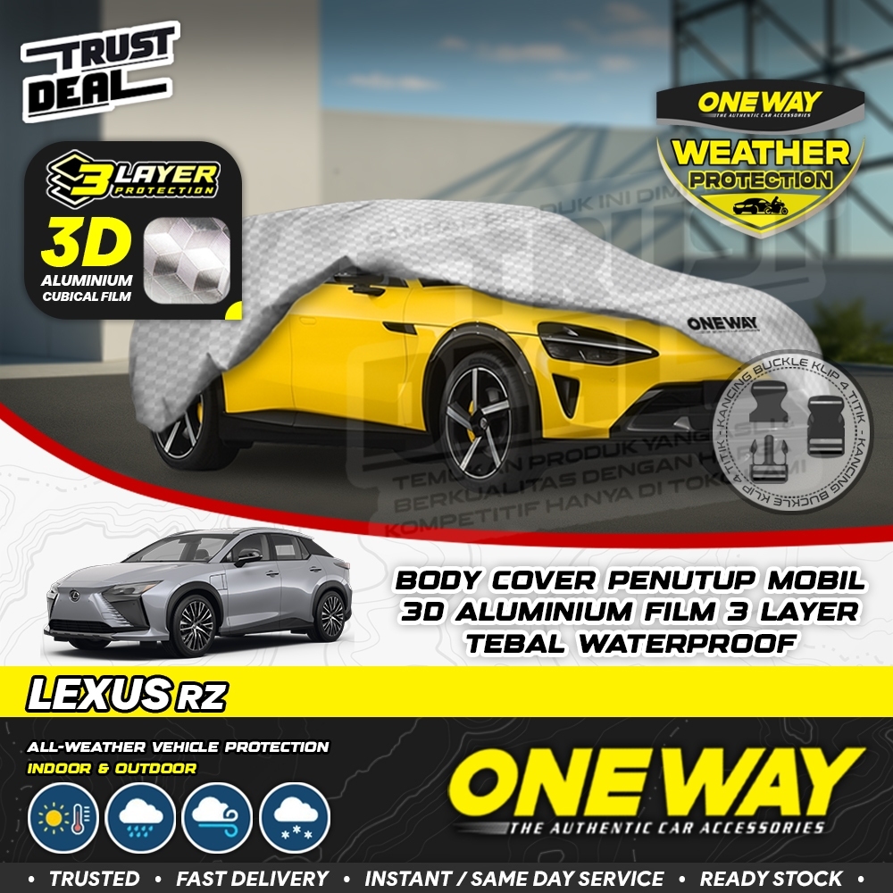 Body Cover Mobil 3 Layer LEXUS RZ Aluminium Film ONEWAY Tebal Waterproof