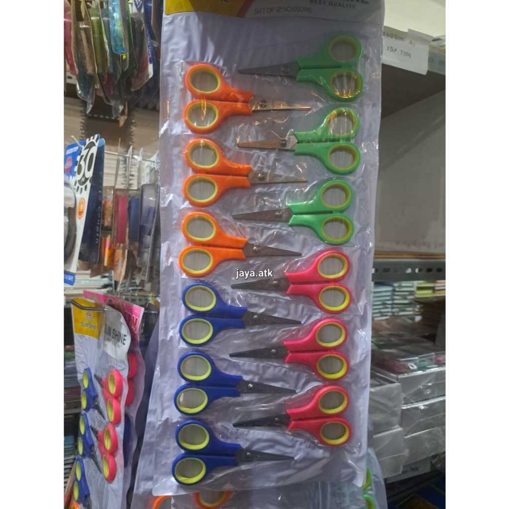 

1RENTENG 12PCS GUNTING MINI OSS SS056 12CM GAGANG WARNA WARNI MURAH