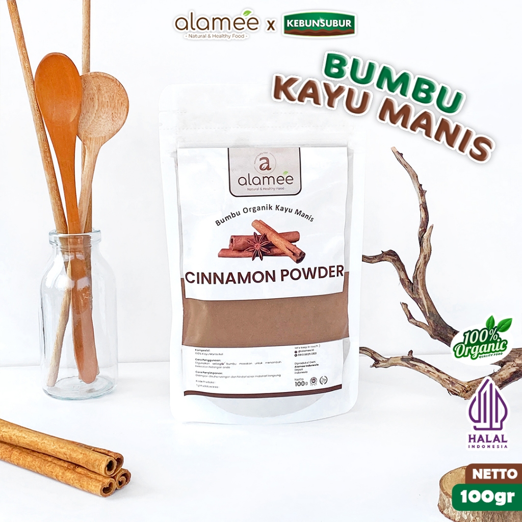 

ALAMEE Kayu Manis Bubuk Seasoning Cinnamon Powder kayumanis Murni Asli Bumbu Organik 100 Gram