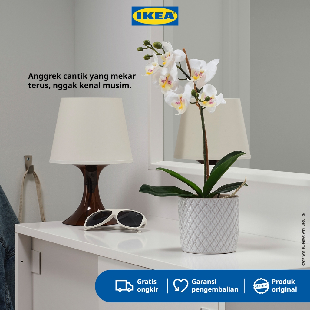 IKEA FEJKA Tanaman Hias Anggrek Putih dengan Pot 9 cm