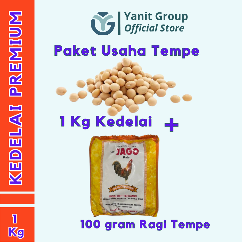 

Paket Usaha Tempe Kacang Kedelai Premium 1 Kg Plus Ragi Tempe Cap Jago