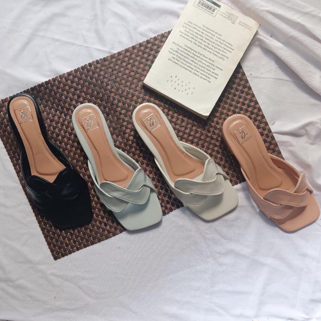 SENDAL MILAN HAK 3CM wanita kekinian anti slip