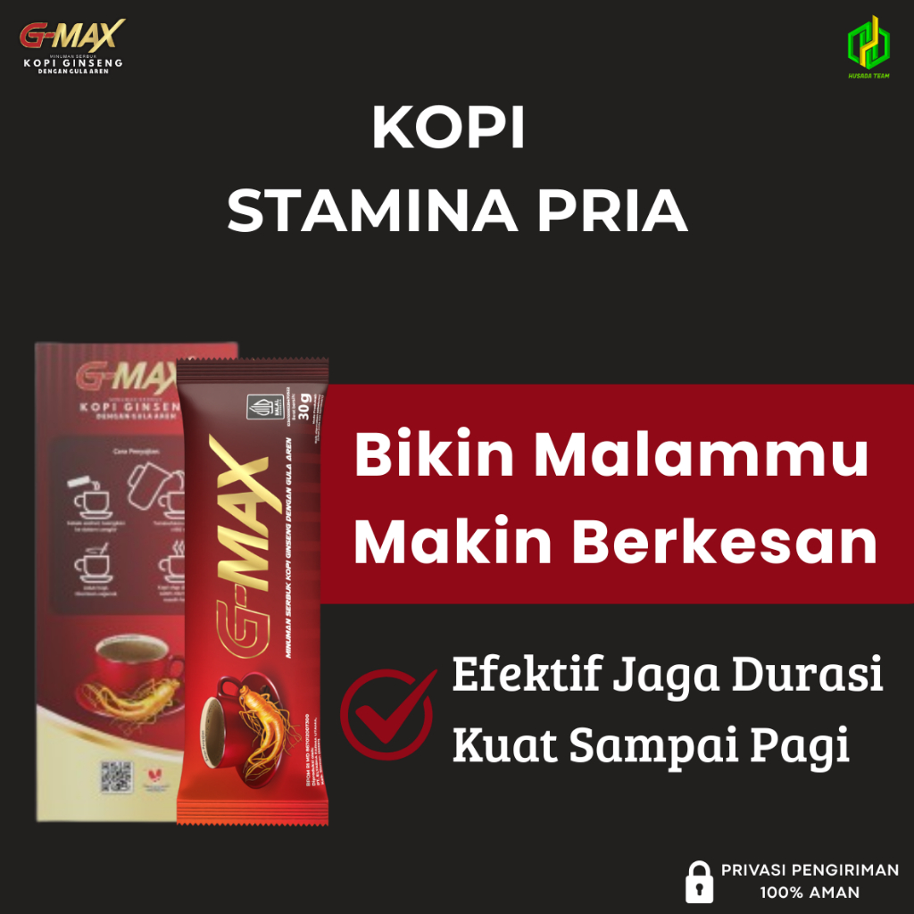 

G-Max Kopi Gingseng Box Sachet: Kopi Kuat Stamina Pria Tahan Lama Original