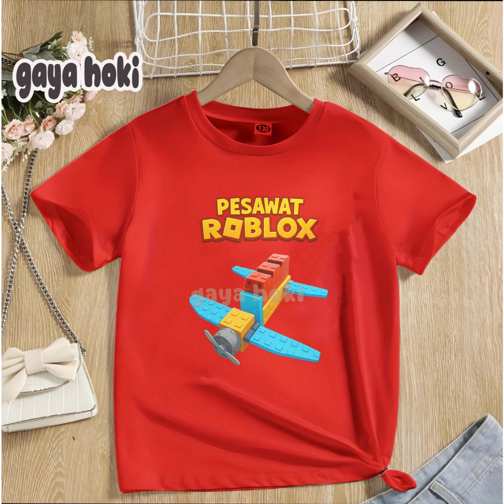 Baju Kaos Anak Gambar Pesawat Roblox Bahan Premium Unisex Cotton