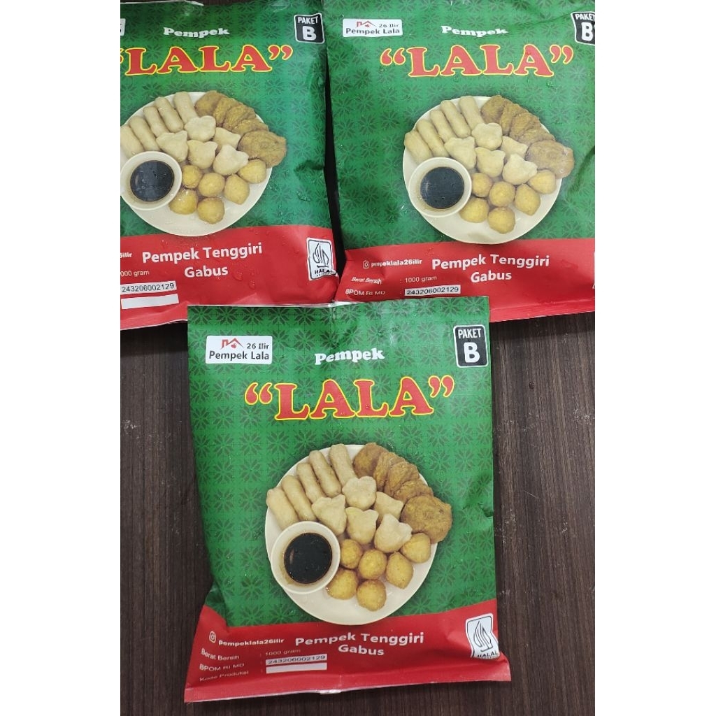 

PAKET B 1KG PREMIUM.pempek Lala 26 ilir palembang