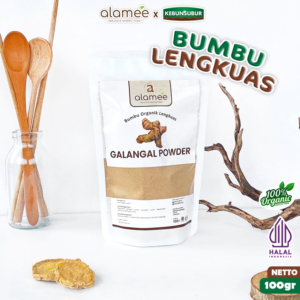 

ALAMEE Lengkuas Bubuk Bumbu Dapur Organik Galangal Powder Murni Asli Seasoning 100 Gram Kebunsubur