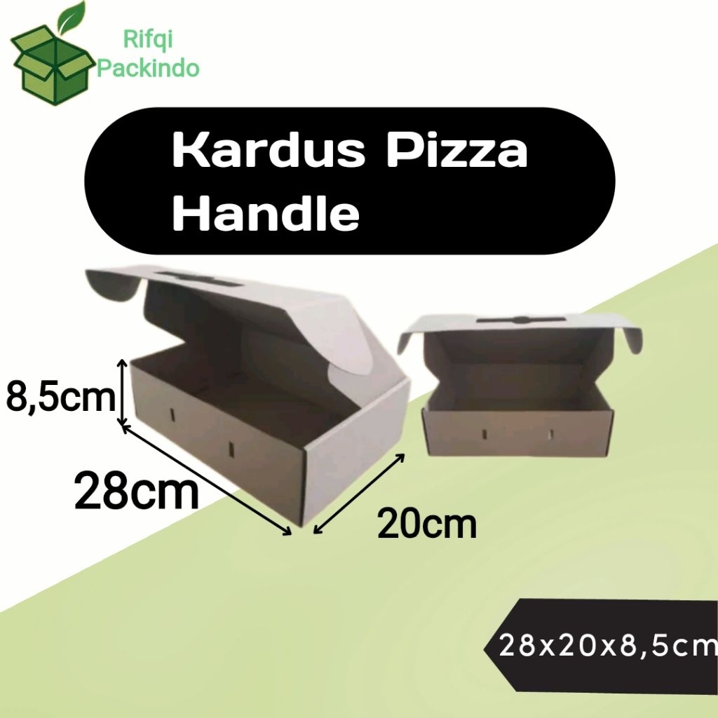 

Kardus Pizza Handle Polos Ukuran 28x20x8,5cm / Dus Pizza Handle / Box Pizza Handle / Kotak Pizza Handle / Karton