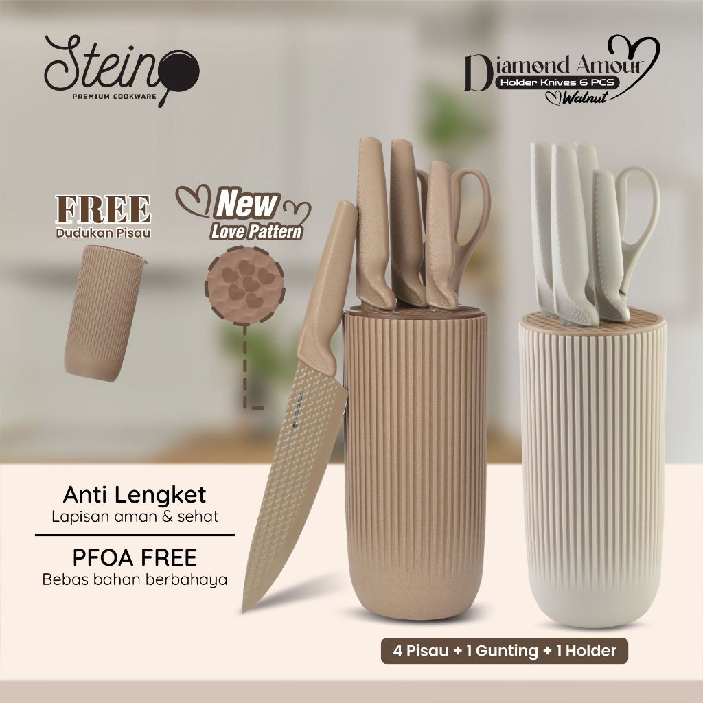 STEIN Diamond Amour Holder Knives 6in1- Pisau Set + Holder