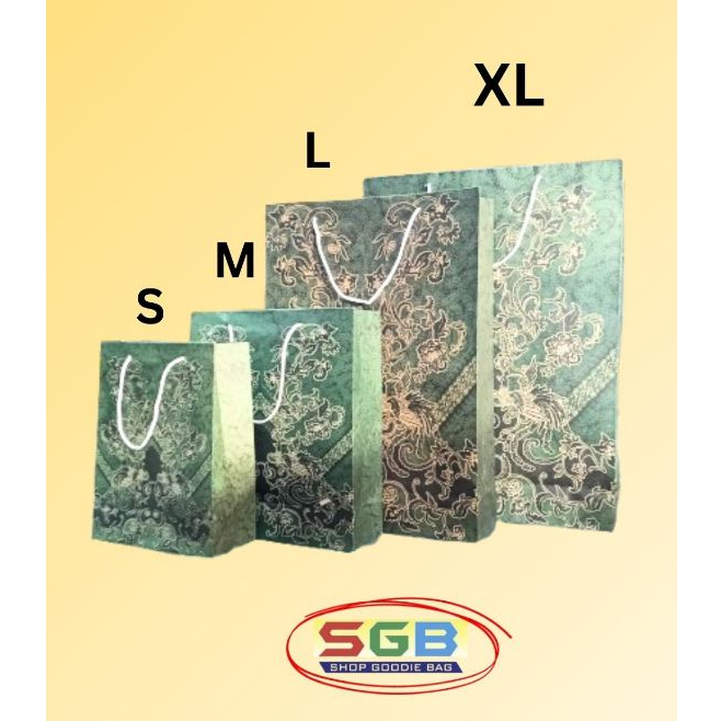 

1 LUSIN (Isi 12pcs) Tas Souvenir PAPERBAG BATIK Craft UK 30X9X40 (XL)