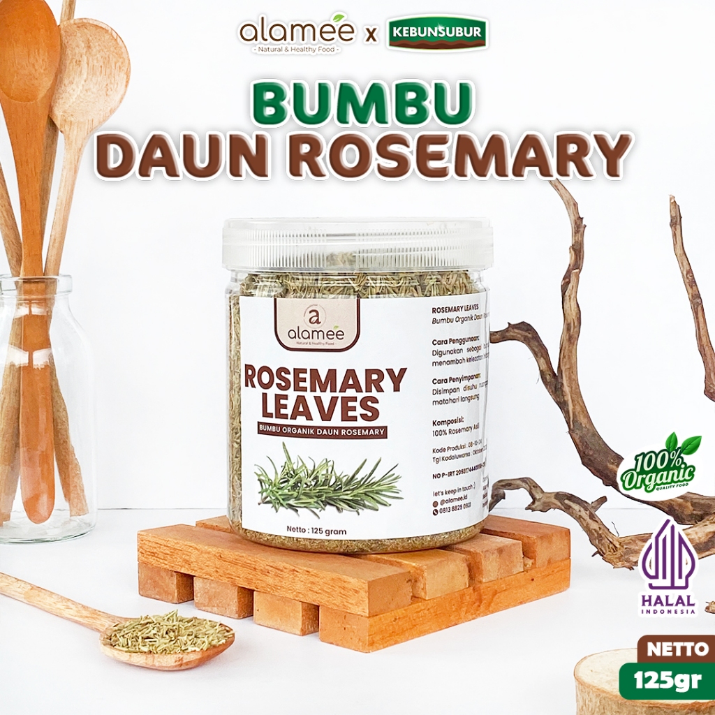 

ALAMEE Dried Rosemary Daun Kering Dried Leaves Organik Garnish Murni Asli Bumbu Organik Seasoning