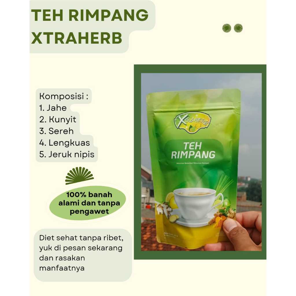 

Teh Celup Rimpang Xtrherb 1 Pouch Isi 20 Kantong | Teh Rimpang Ala JSR Original