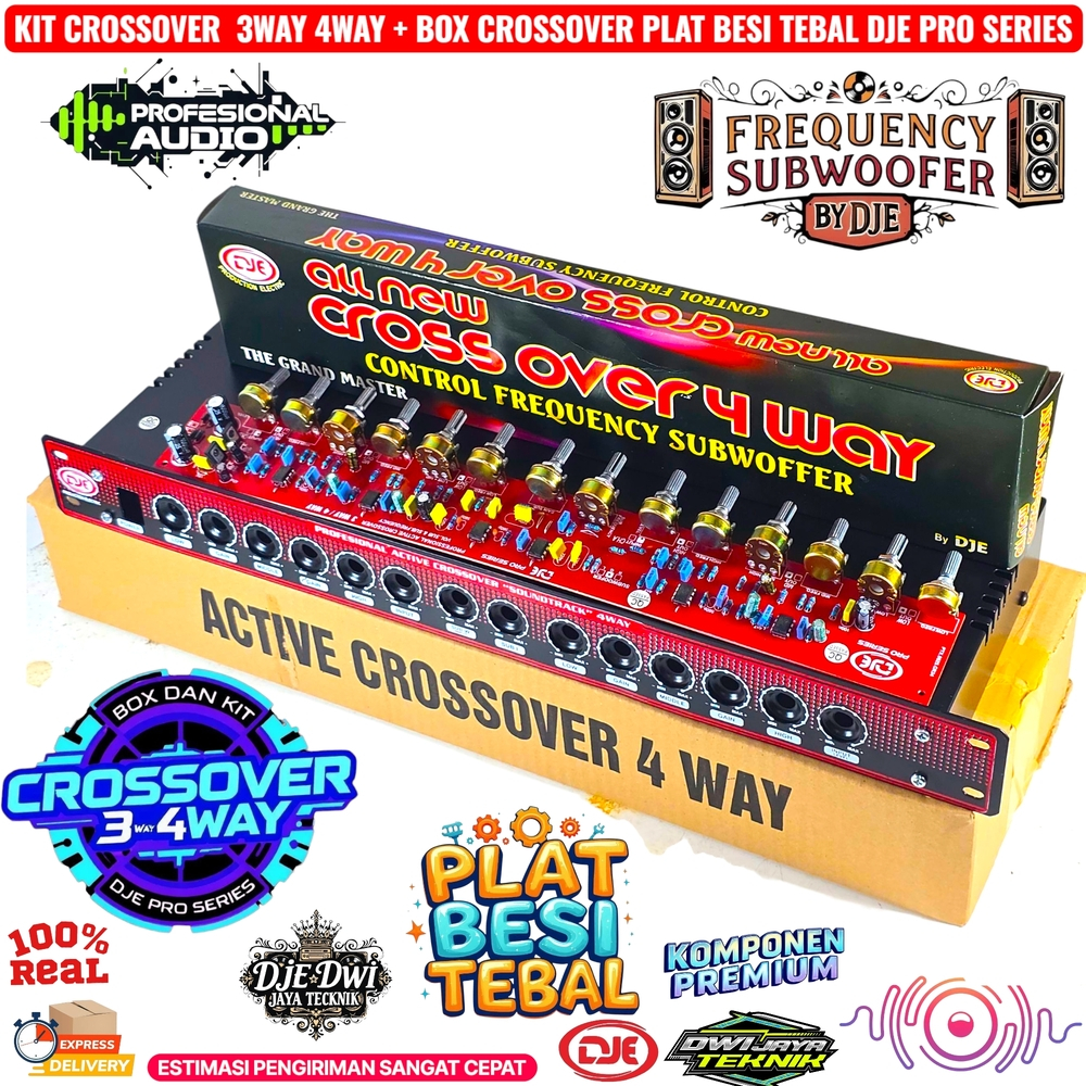 Paket Box Crossover 4WAY Plus Kit Crossover Stereo Active Subwoofer DJE PRO SERIES Box Super Tebal