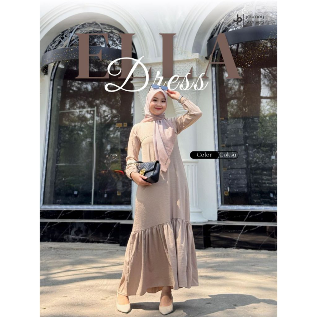 ELLA DRES by journey scarves gamis wanita Zara twill/ dres muslimah Elegan Daily&formal