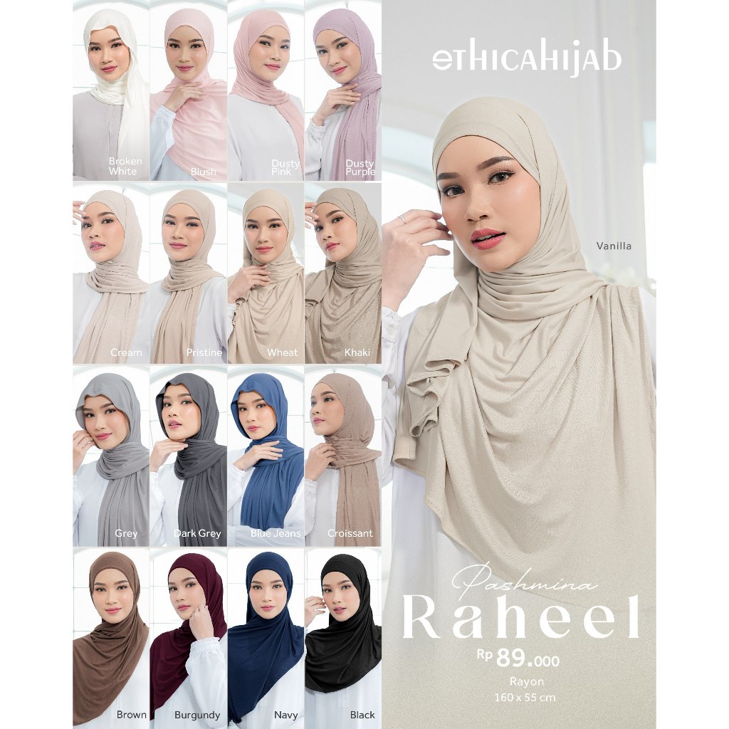 ETHICA HIJAB PASHMINA RAHEEL DAILY HIJAB, CASUAL PASHMINA