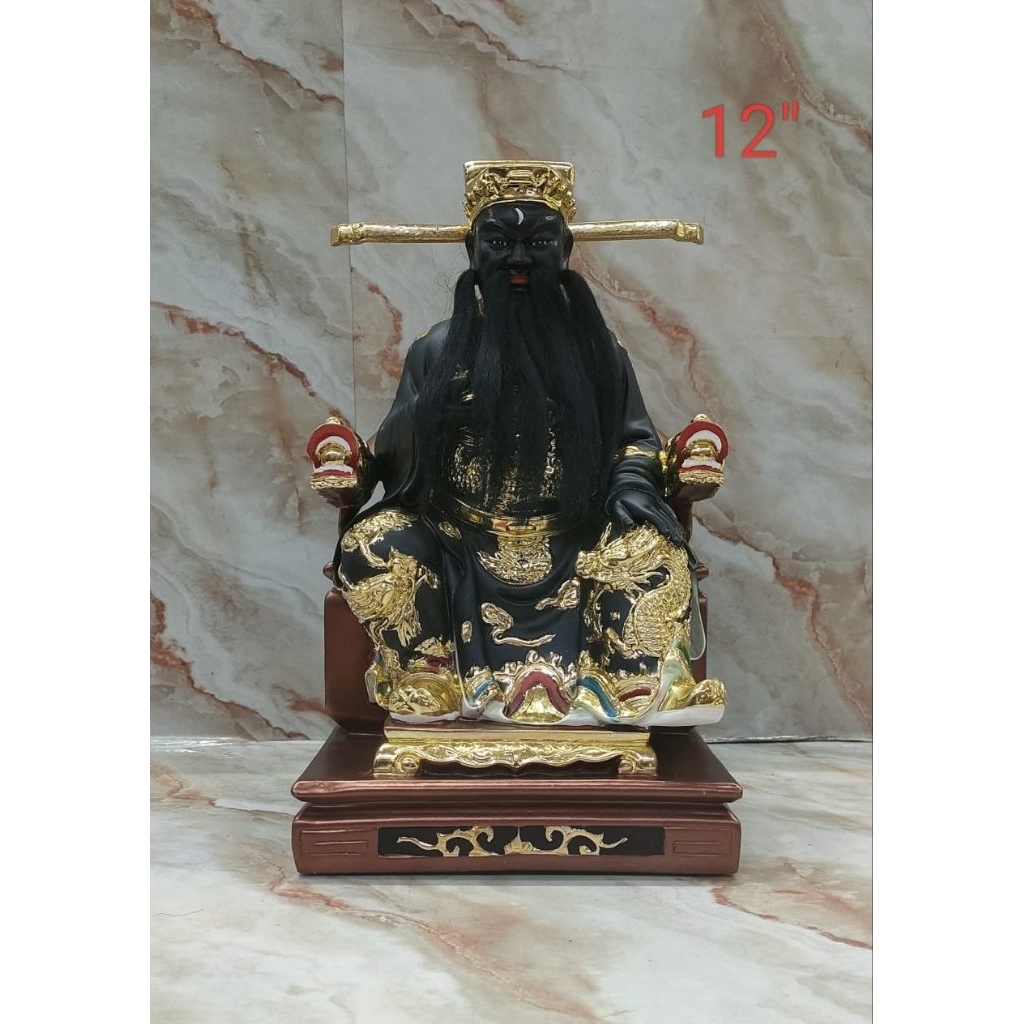 patung dewa bao kong / pao kong / paokong / hakim bao - fiber - 12inch