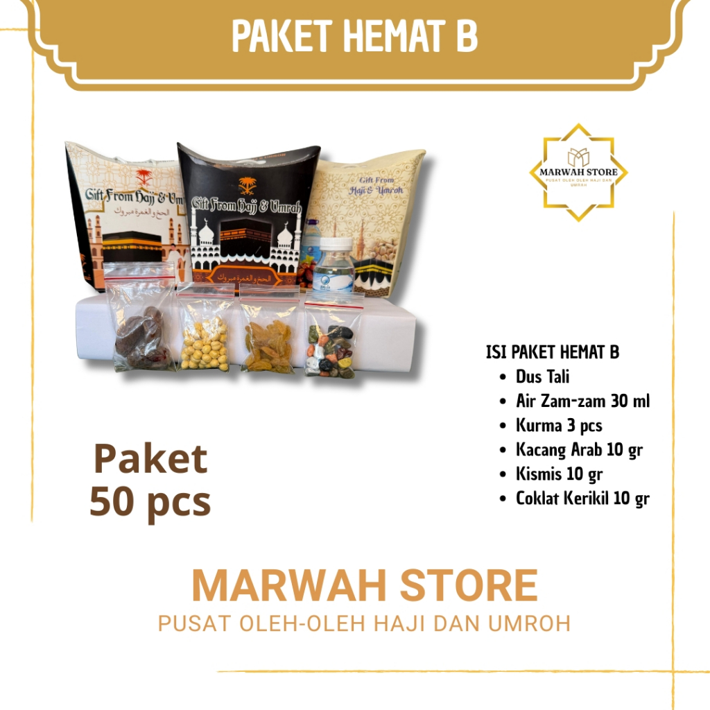 

Oleh-oleh Haji dan Umroh Paket Hemat B isi 50 Lengkap Air Zamzam