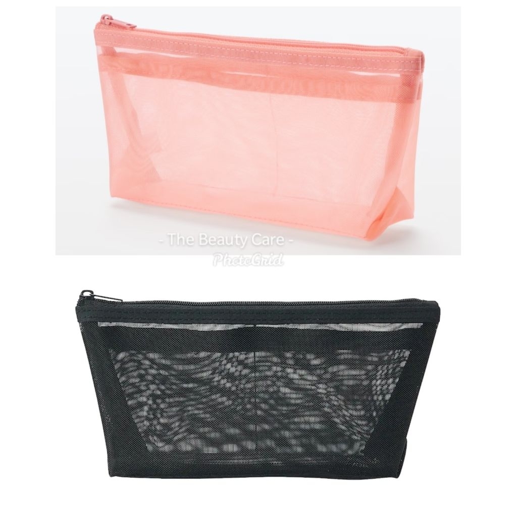 

Muji Japan Nylon Mesh Pencil Case Large with gusset cosmetic case kosmetik pouch tempat pensil compartment