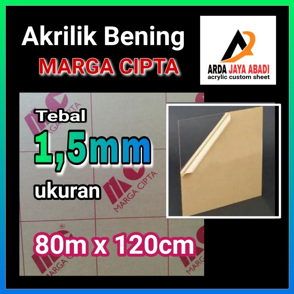 

akrilik 1,5mm bening 80 x 120 akrilik lembaran acrylik marga cipta